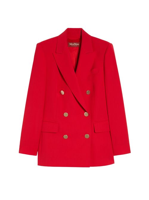 Blazer Edicola in crepe satin di lana Rosso MAX MARA STUDIO | 2516041071600045